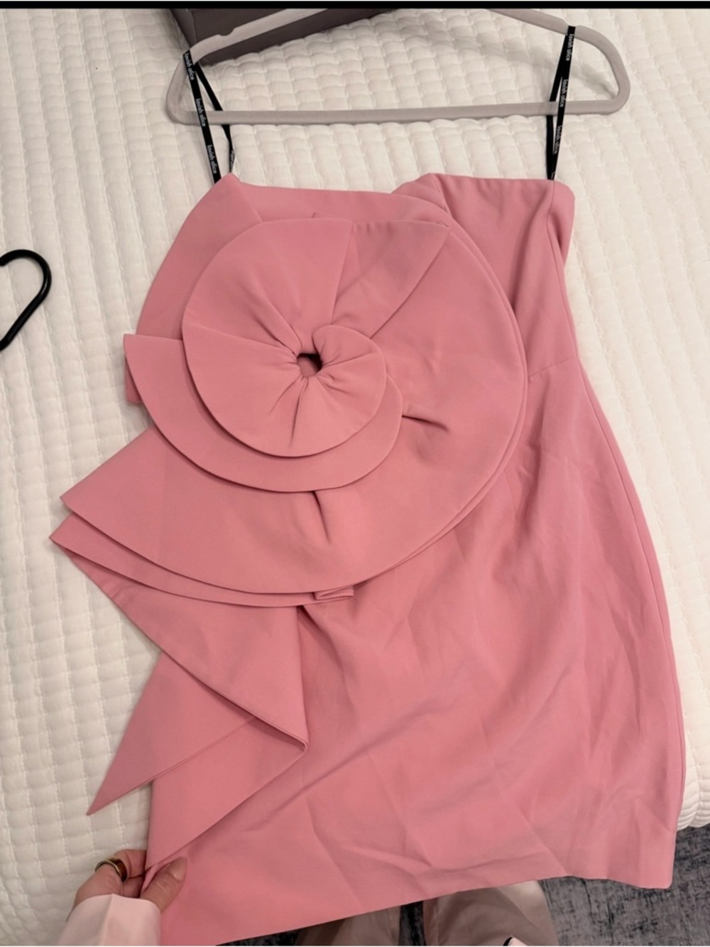 Lavish Alice Strapless Pink Rosette Mini Dress - Picture 4 of 6